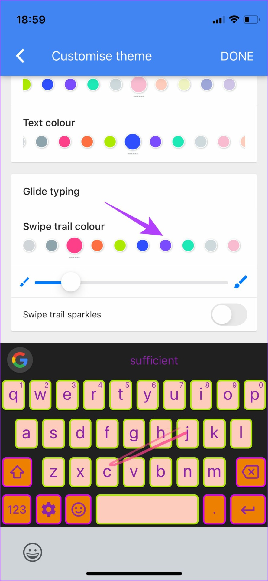 Keyboard customization on Gboard for iPhone