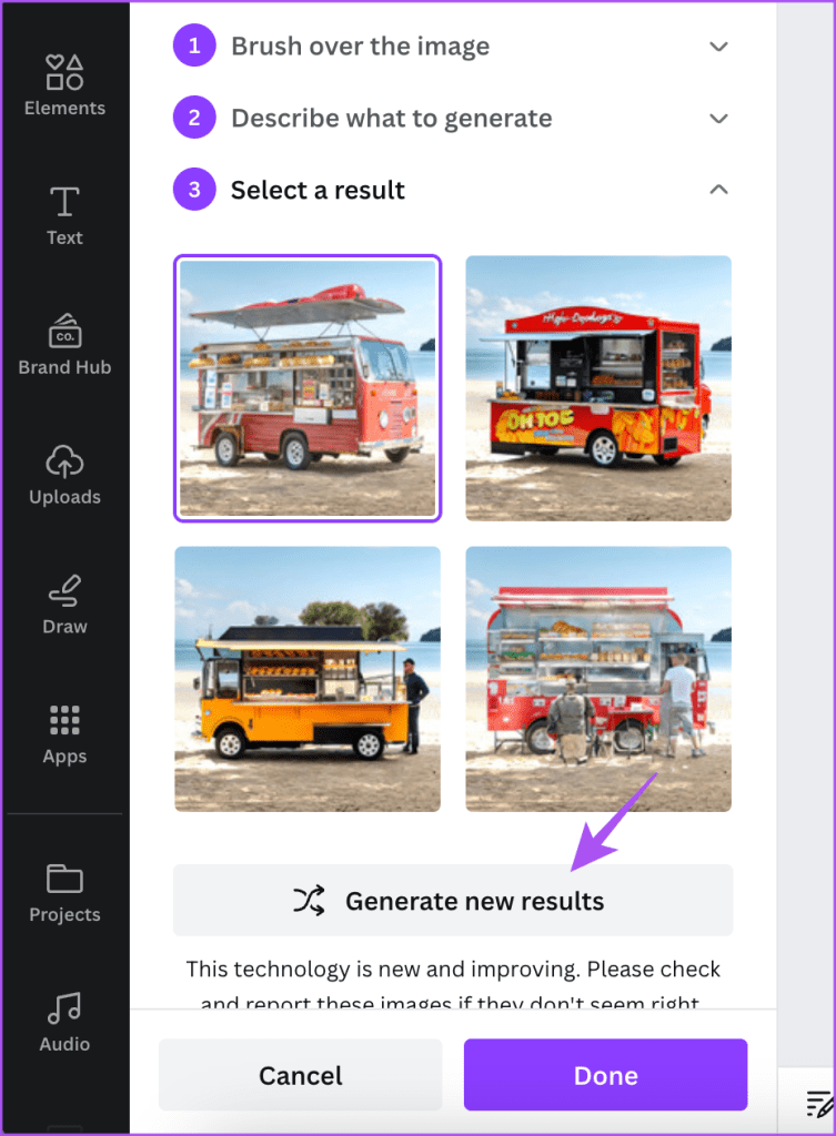 generate new results canva app magic edit desktop