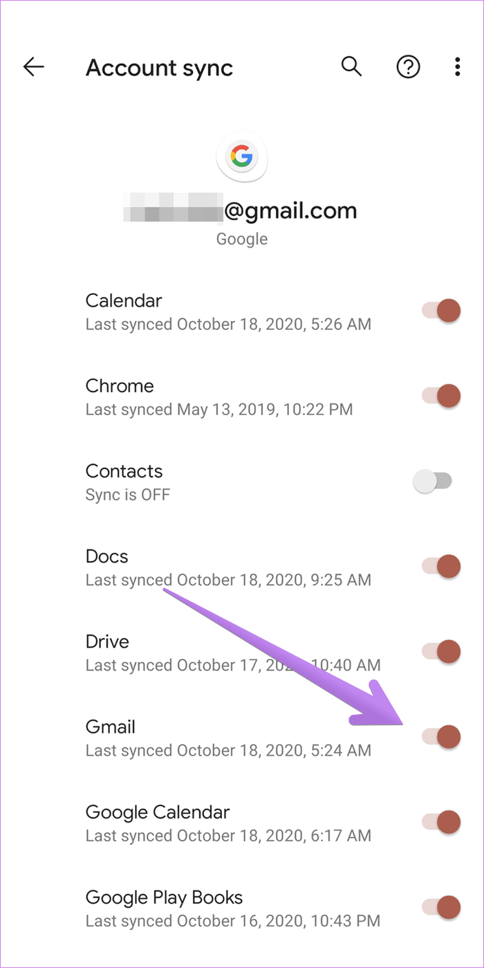 Gmail not showing email android 10