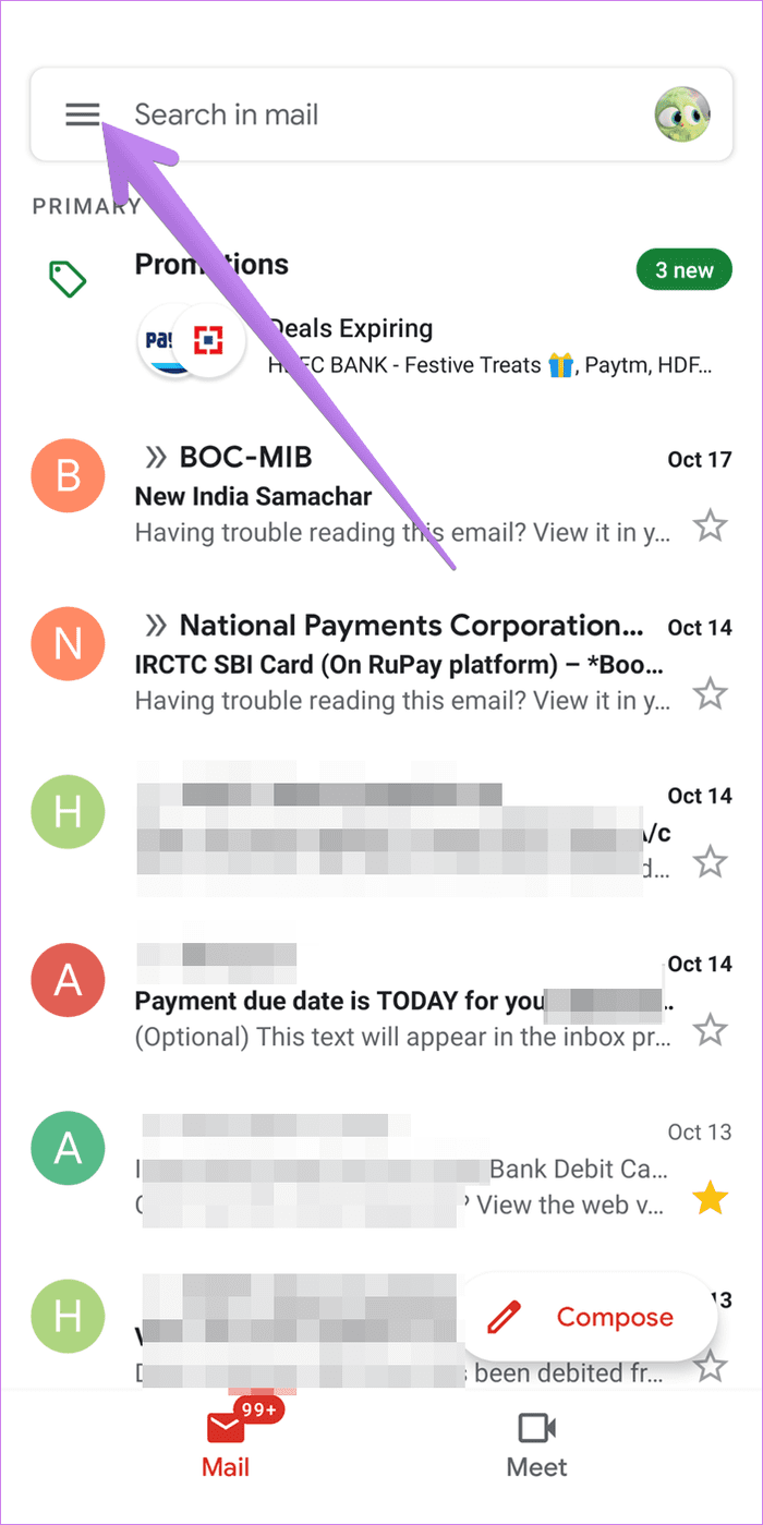 Gmail not showing email android 3