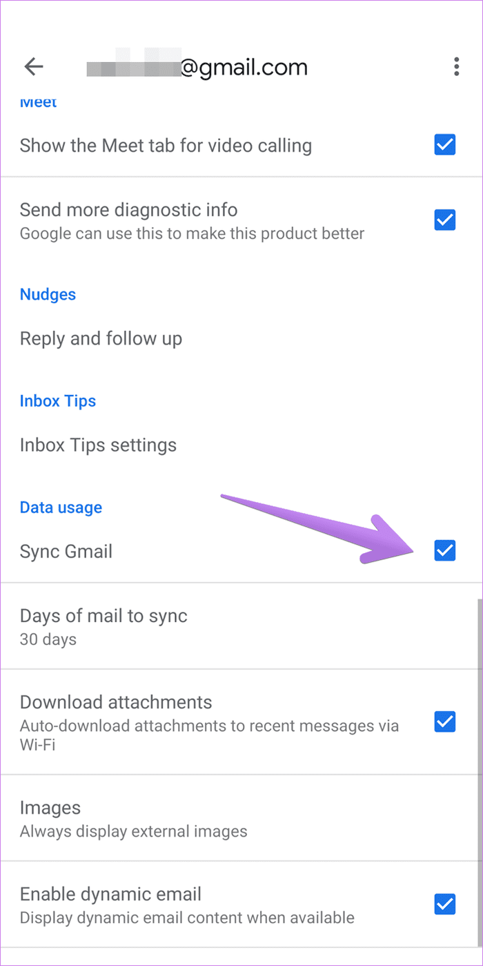 Gmail not showing email android 7