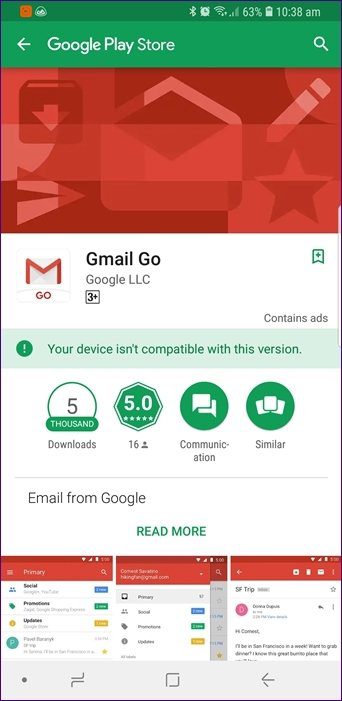 Gmail Vs Gmail Go 3