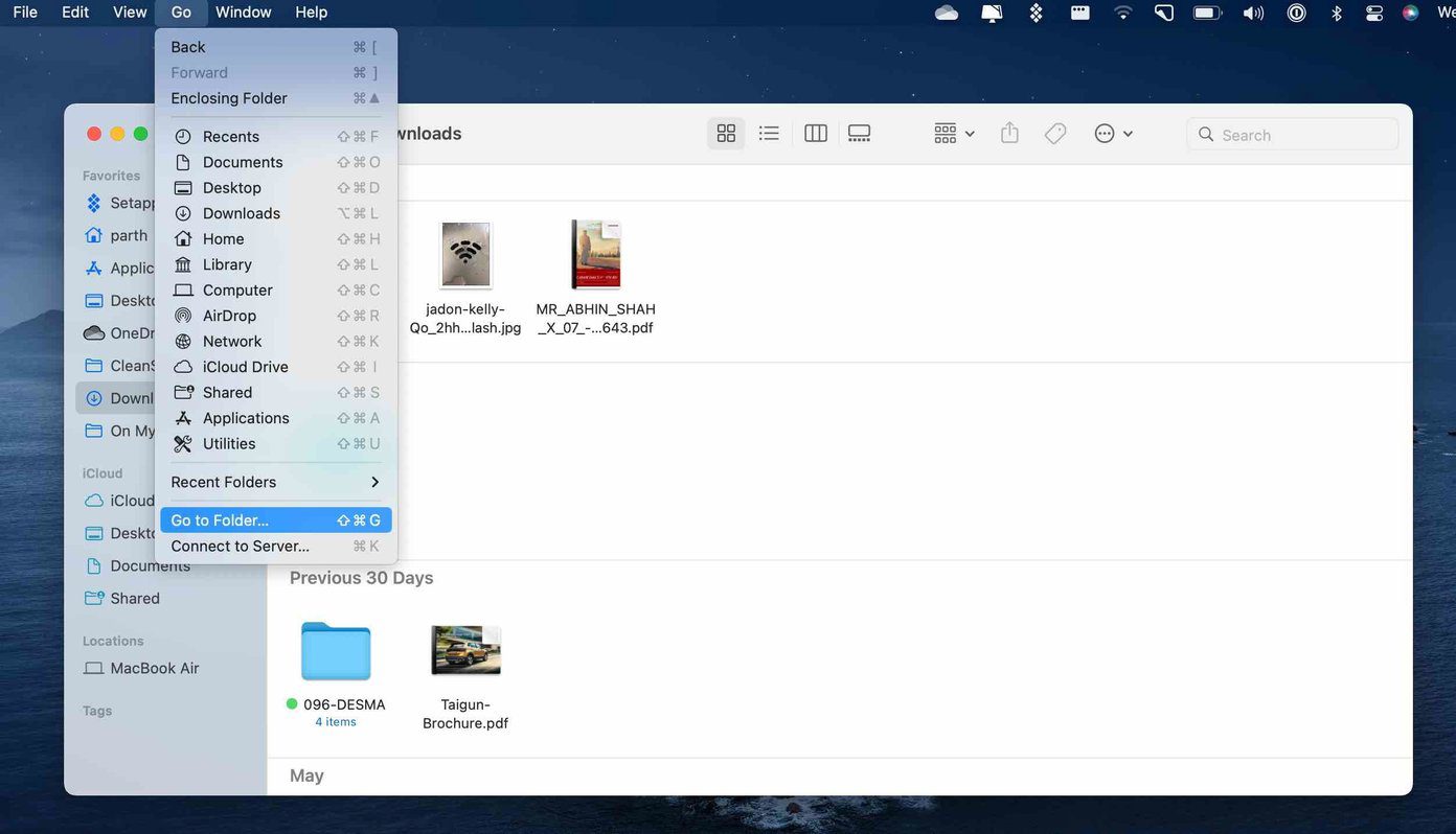 Go to folder in Mac