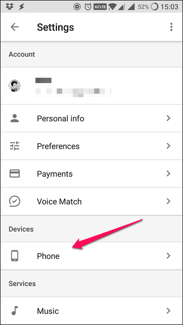 Google Assistant Devices Phone Settings