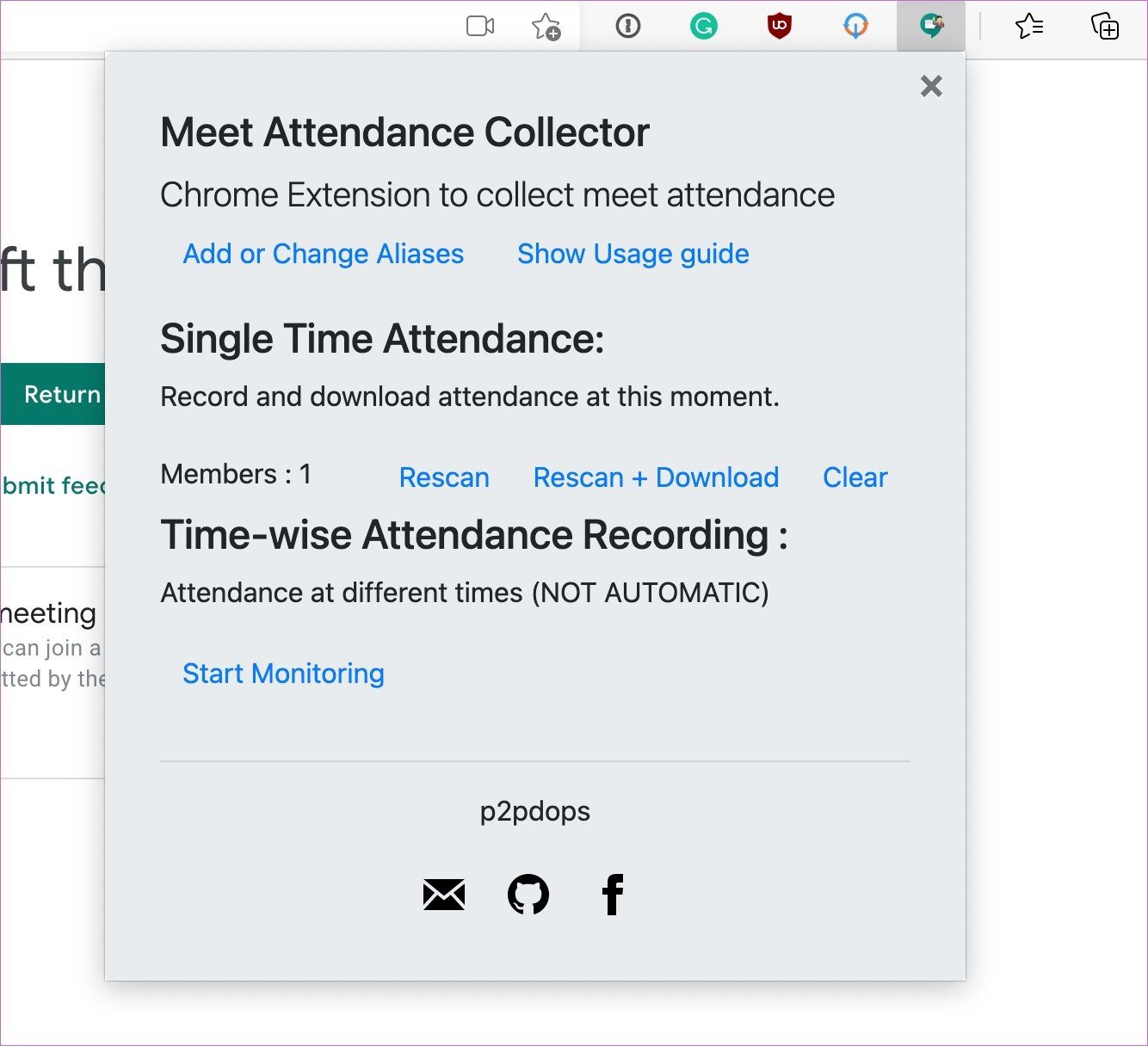 Google meet attendance