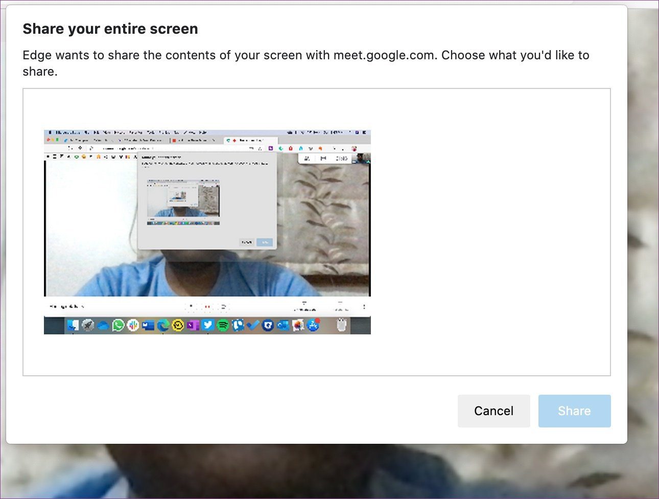 Google meet screen sharing