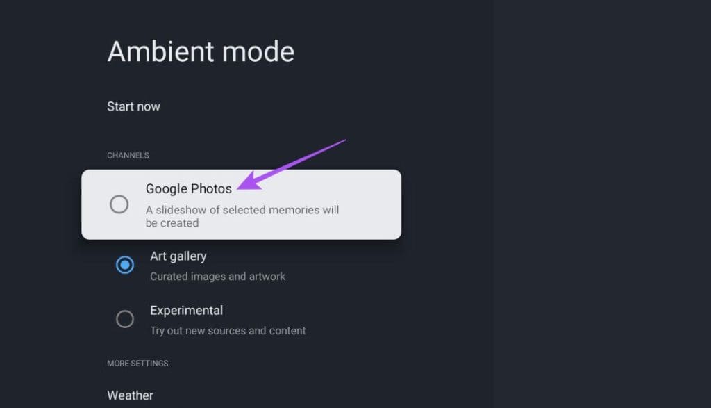 google photos ambient mode google tv