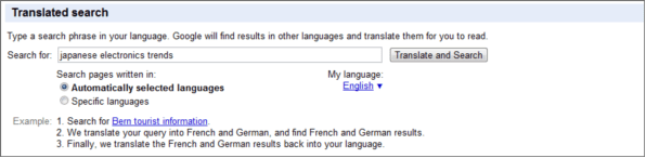 Google Translate Search
