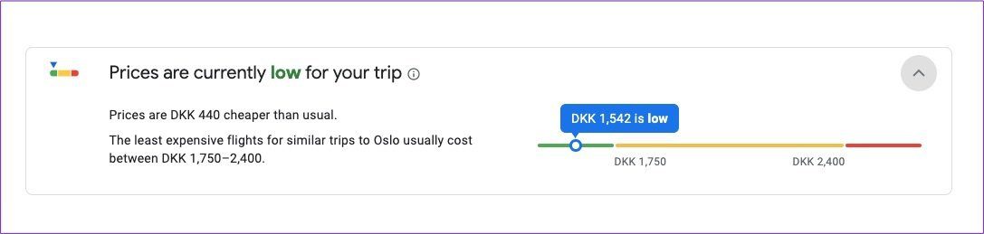 Google travel price checker