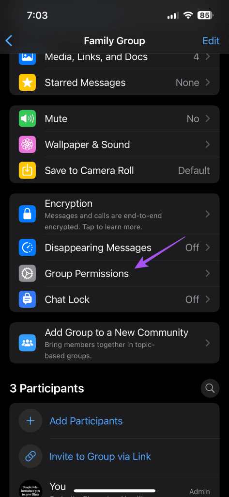 group permissions whatsapp group