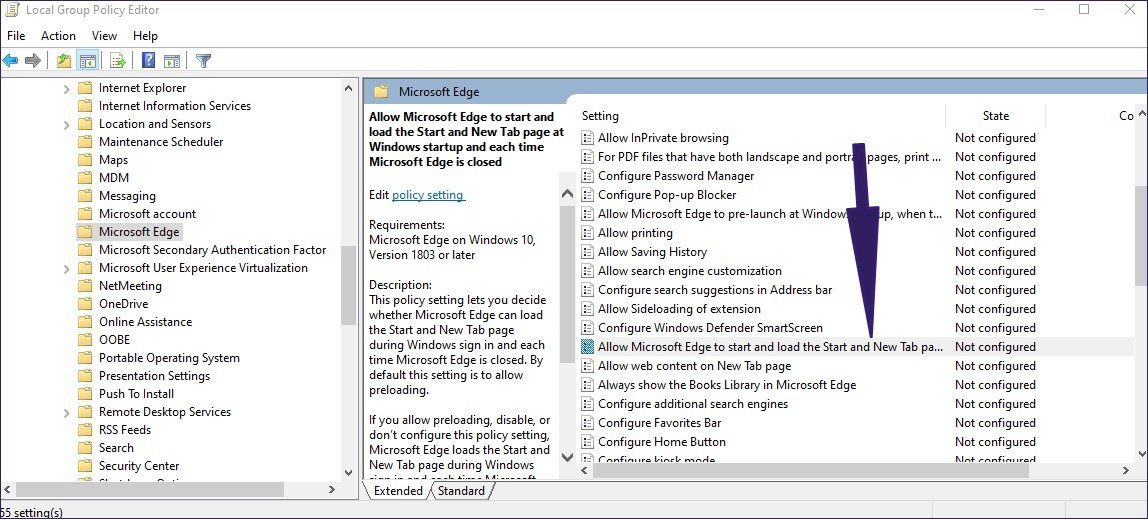 Group policy ms edge
