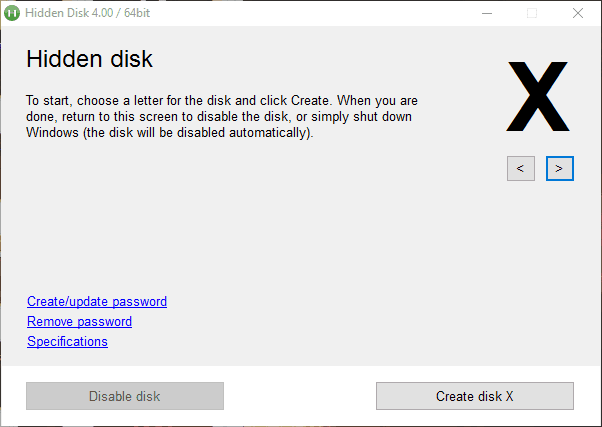 Hidden Disk Create Disk Drive