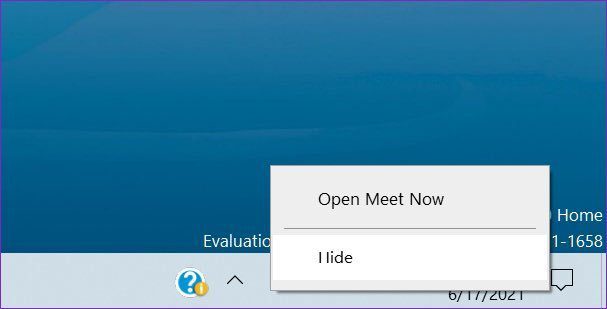 Hide meet now from taskbar