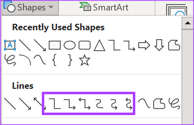 shapes assignment in ms word