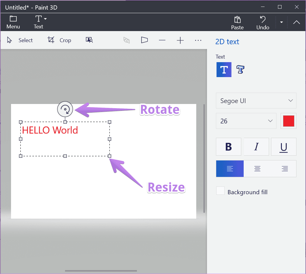 How to add text in paint 3d 3