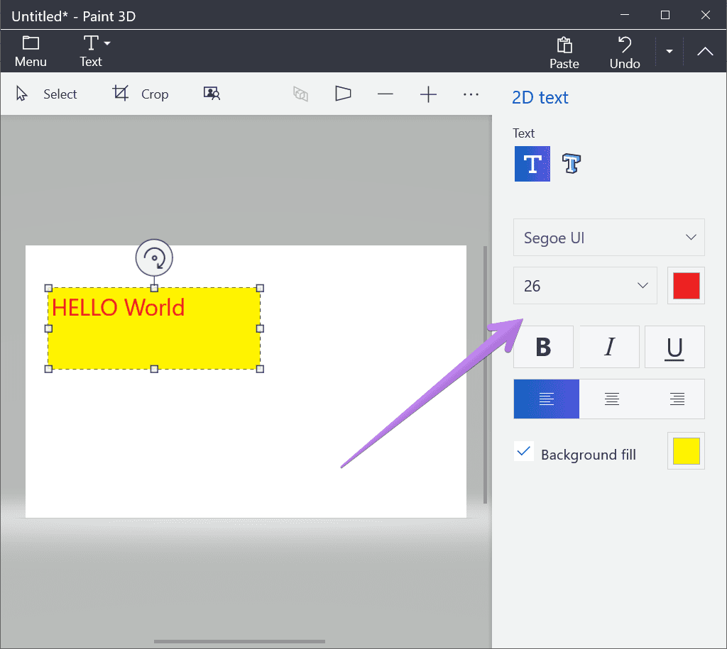 How to add text in paint 3d 4