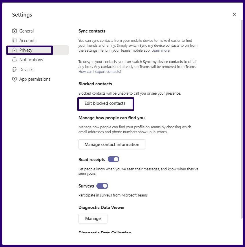 How to block a contact on microsoft teams step 7