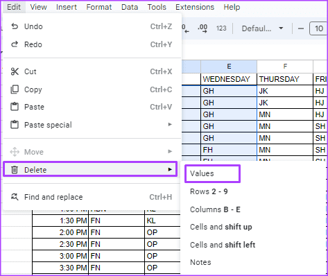 how to clear cell contents in google sheets 6