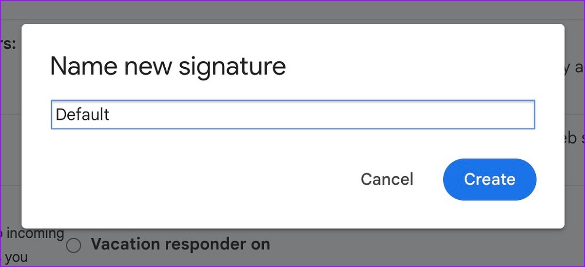 create a new email signature