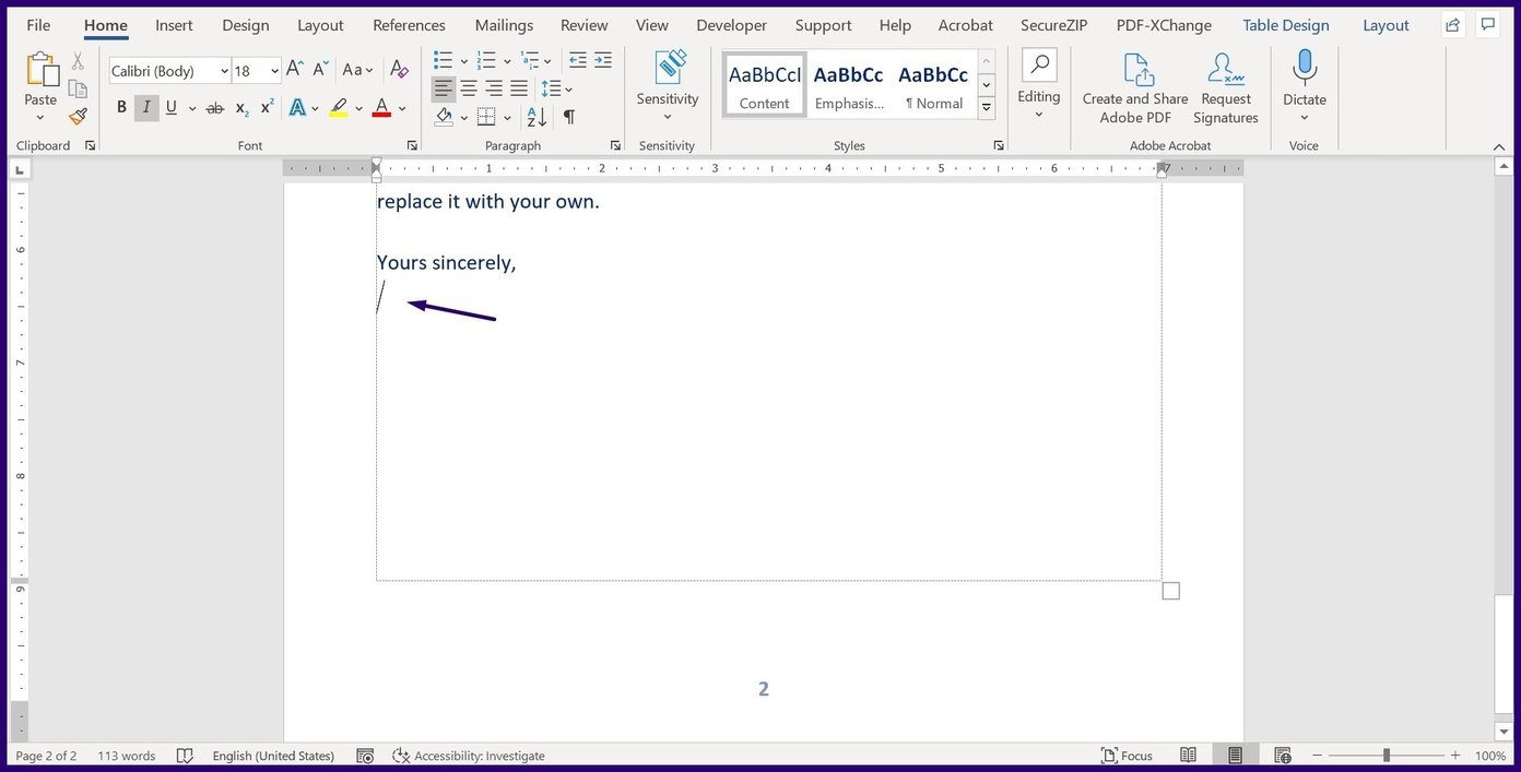 How to create and insert signatures in Microsoft Word step 6
