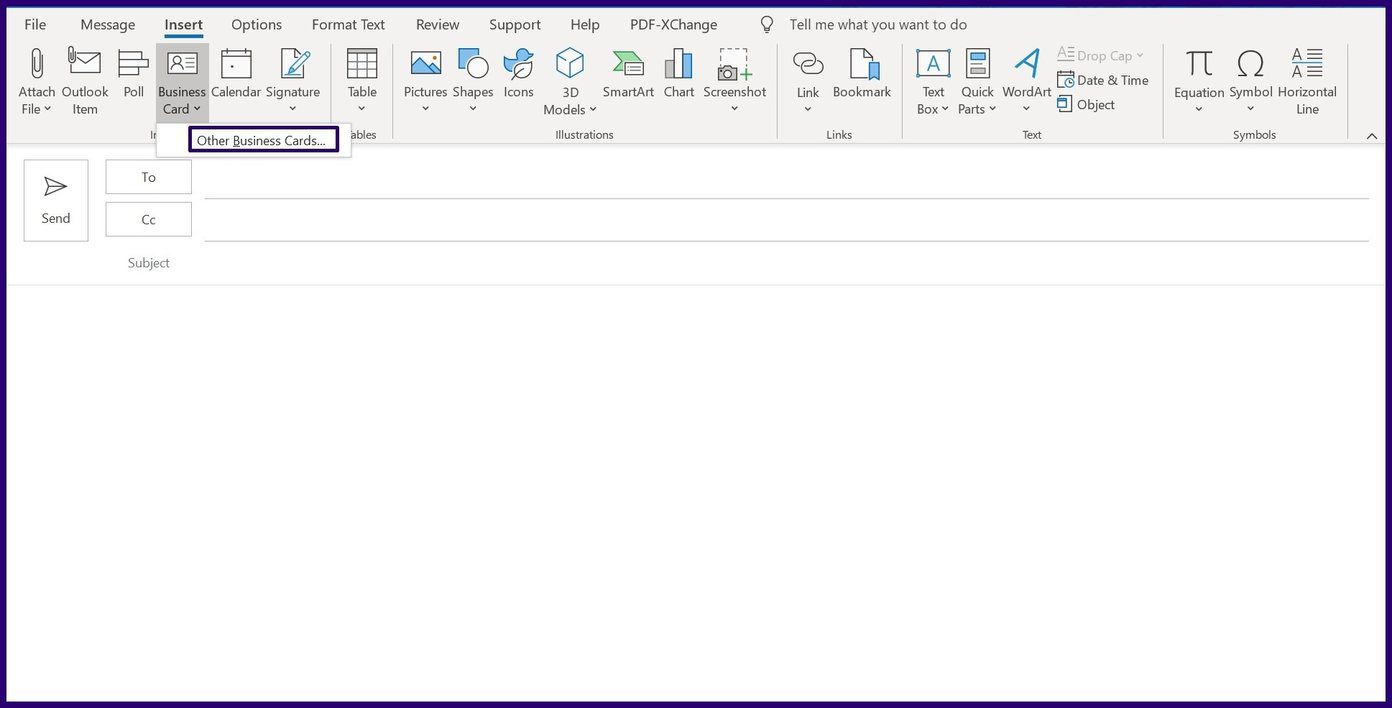How to create and use business cards on outlook step 17