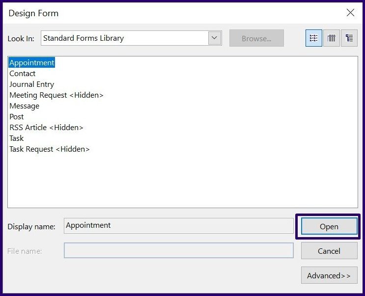 How to create custom forms in microsoft outlook step 8
