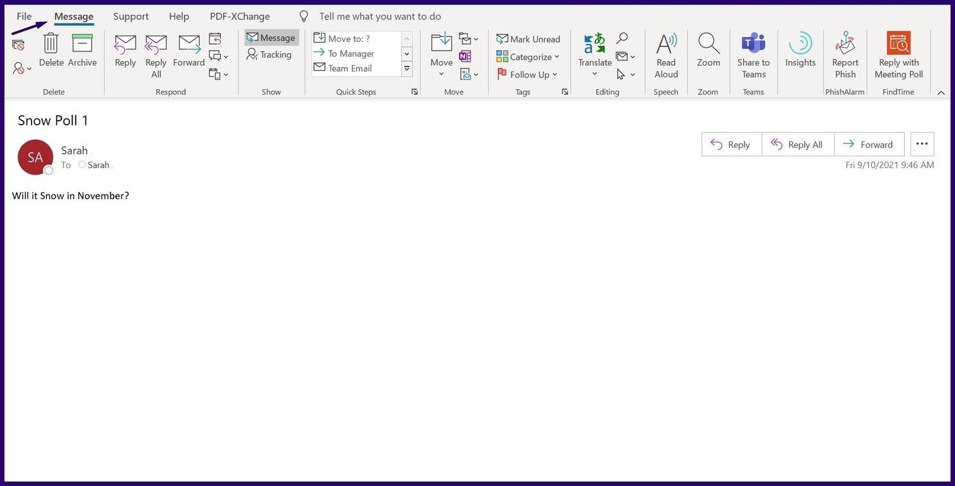 How to create poll using microsoft outlook voting button step 13