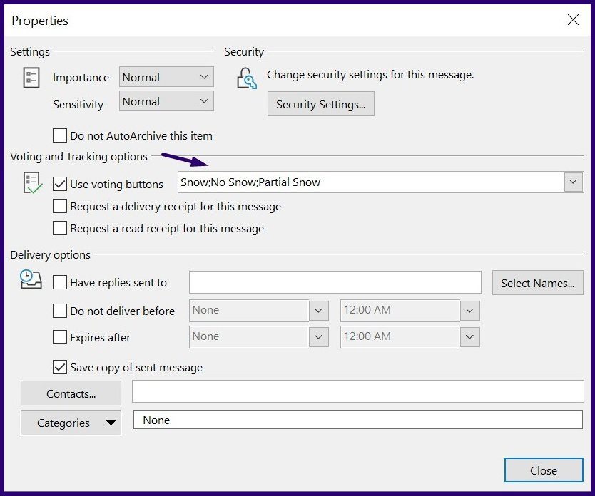 How to create poll using microsoft outlook voting button step 9
