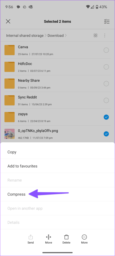 how to create zip file on Android Phones 2