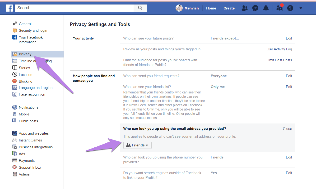 Как найти адрес электронной почты в facebook 21