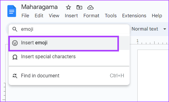 how to insert emojis in google docs 3