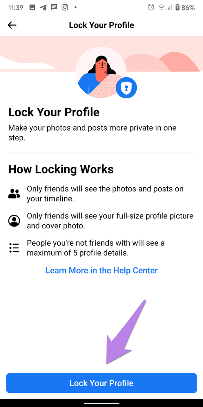 How to lock facebook profile 11