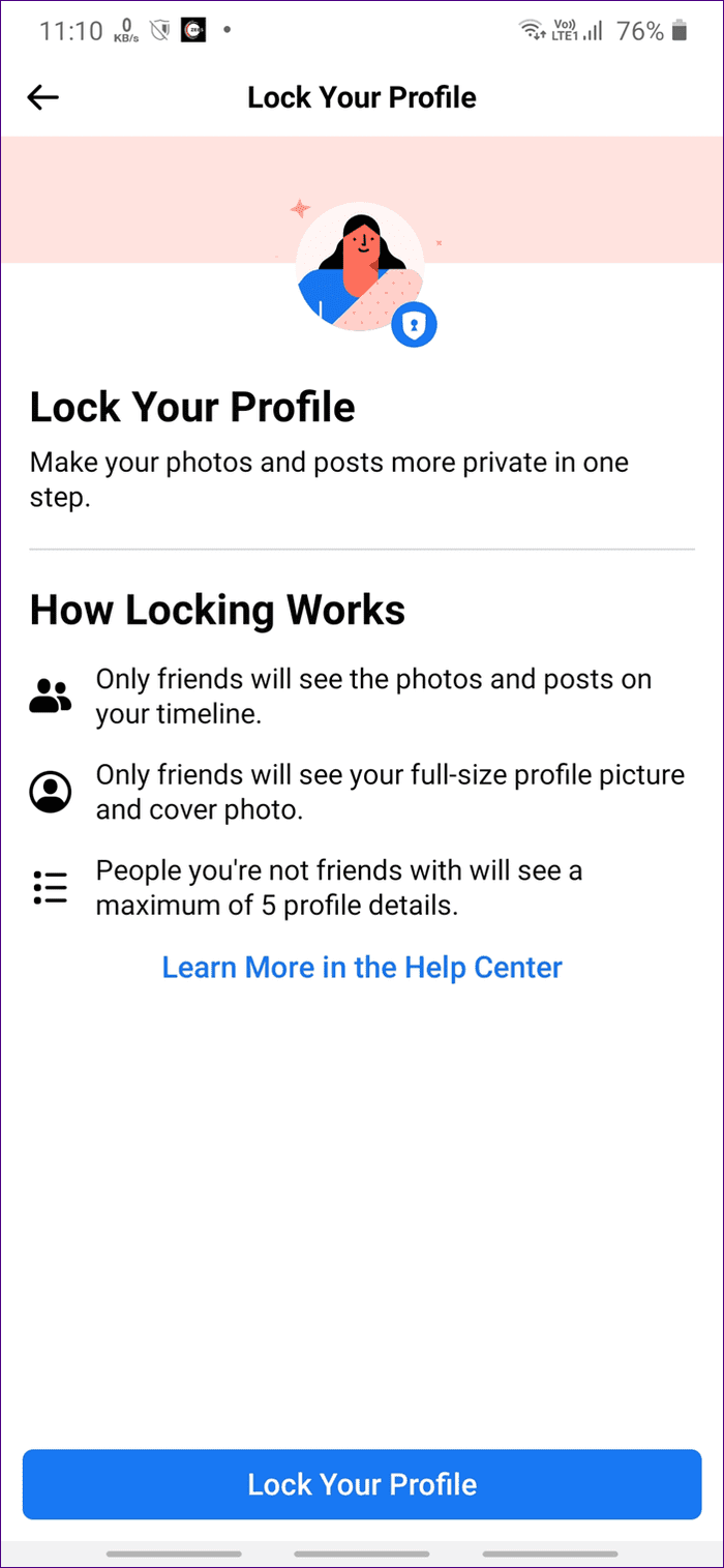 How to lock facebook profile 4