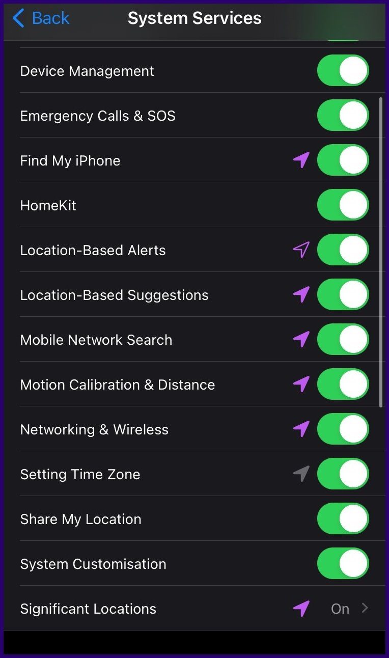 How to manage iphone significant locations step 5