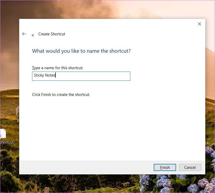 Cómo poner un acceso directo de notas adhesivas en el escritorio de Windows 6a