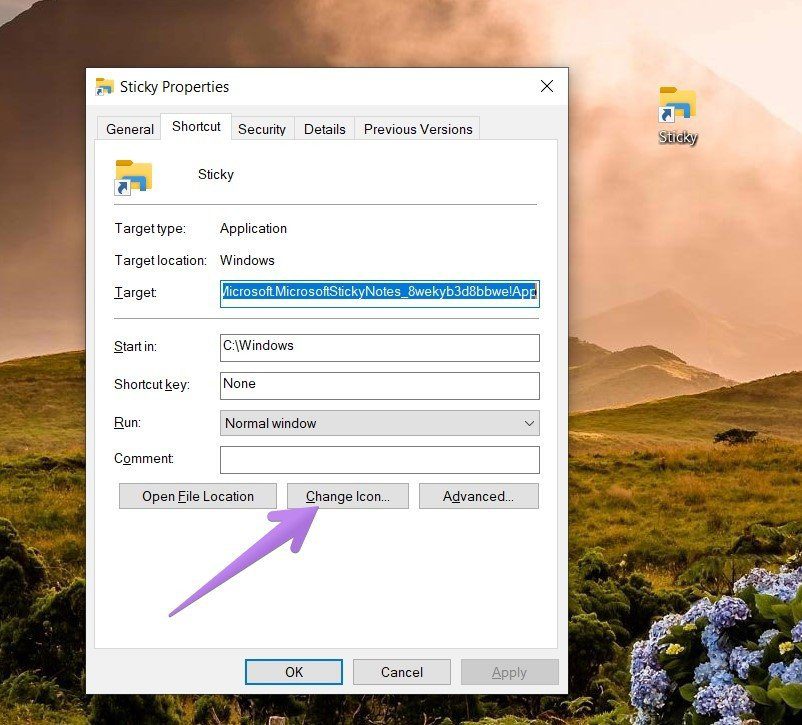How to put sticky notes shortcut on desktop windows 8