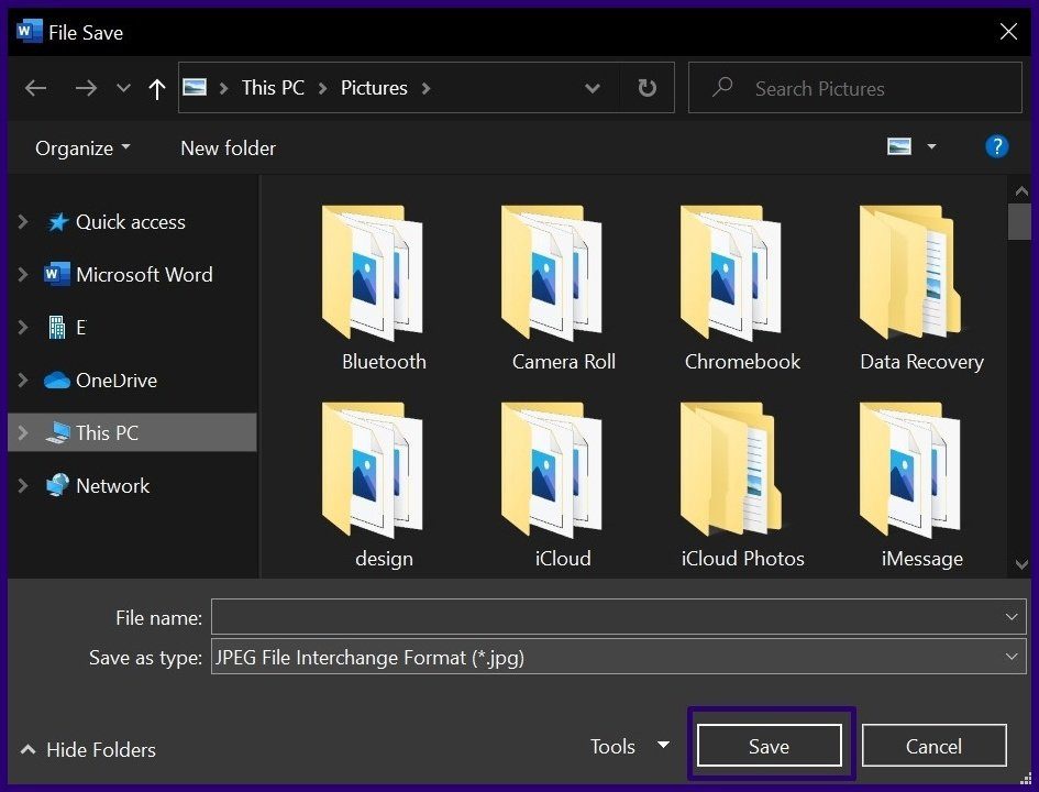 How to save images on microsoft word step 6