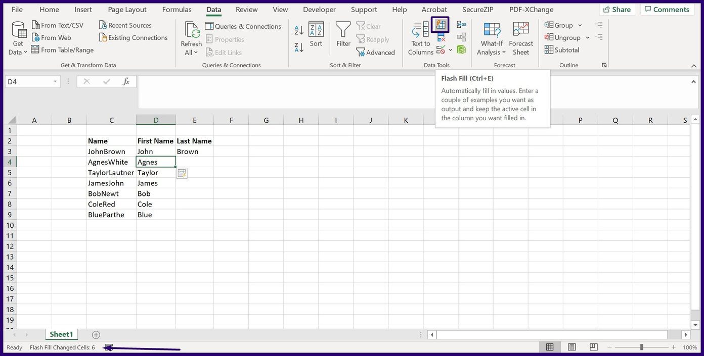 How to split text or data in microsoft excel step 4