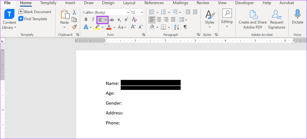 how to underline text in microsoft word 11
