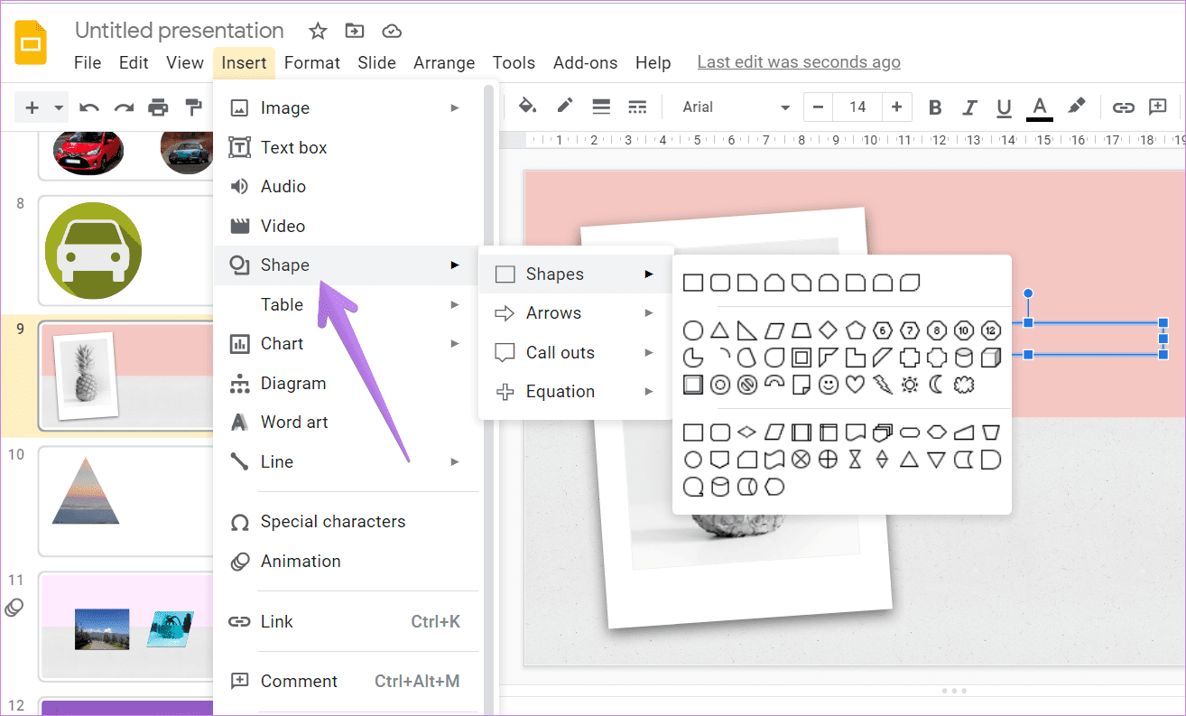 How to use shapes in google slides 1