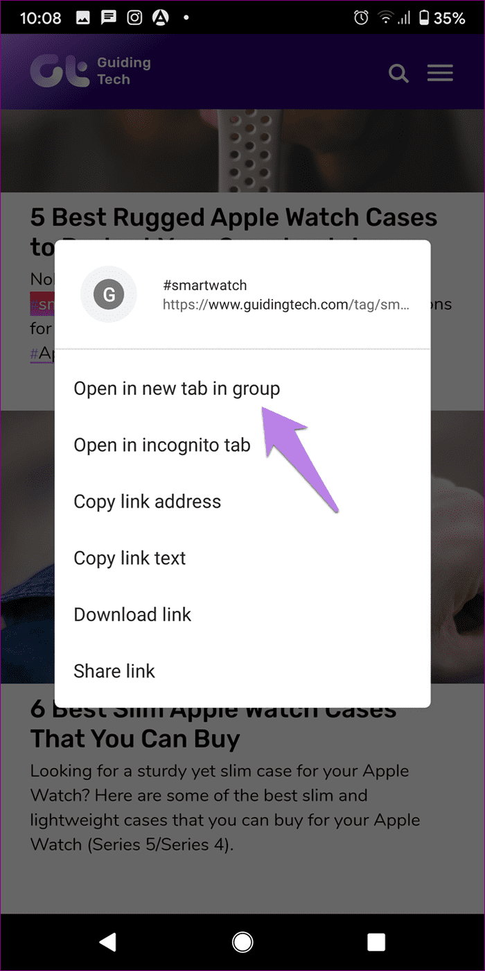 How to use tab groups in chrome mobile android iphone 2