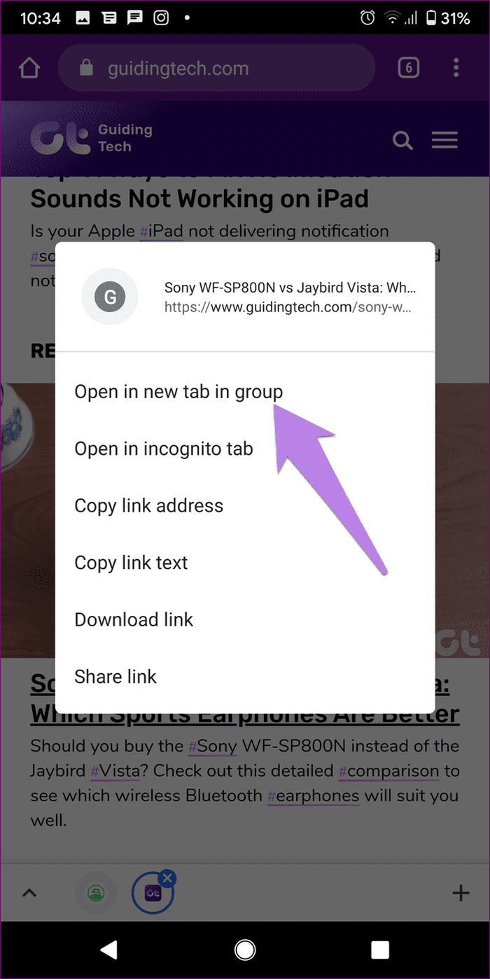 How to use tab groups in chrome mobile android iphone 8