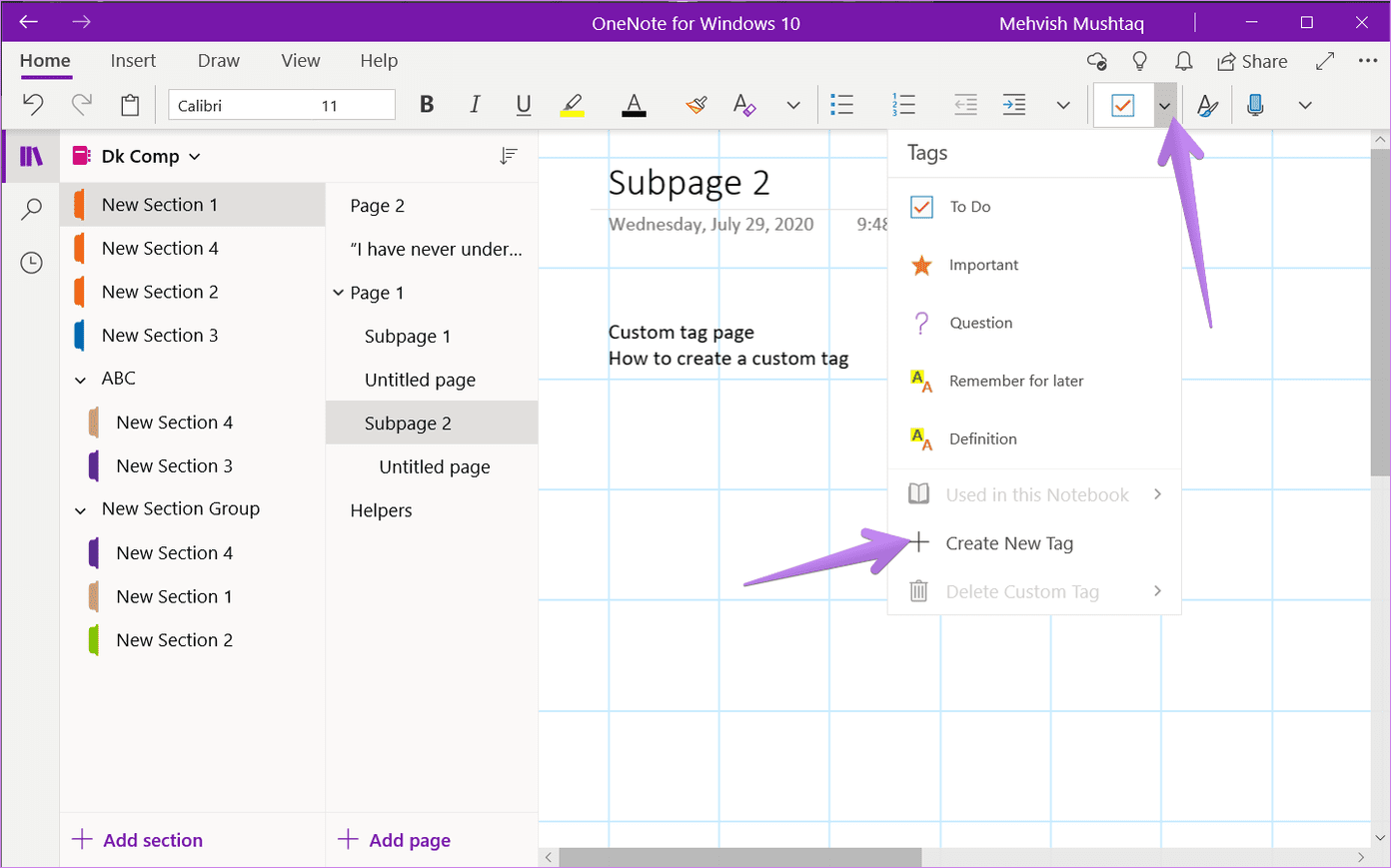 How to use tags in microsoft onenote 6