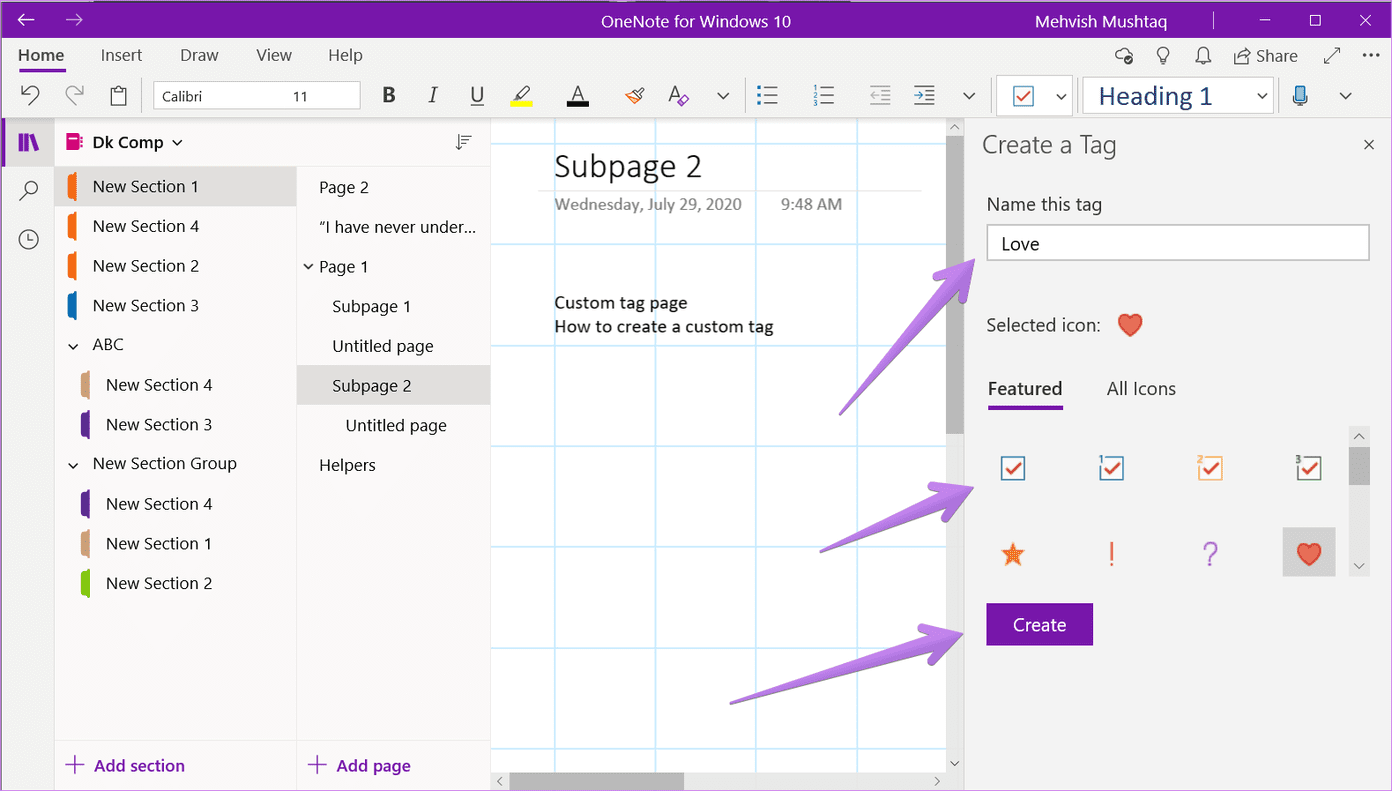 How to use tags in microsoft onenote 7