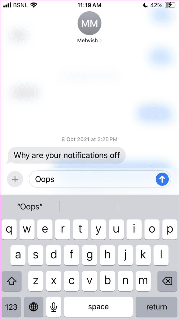 iOS 17 Message swipe to reply