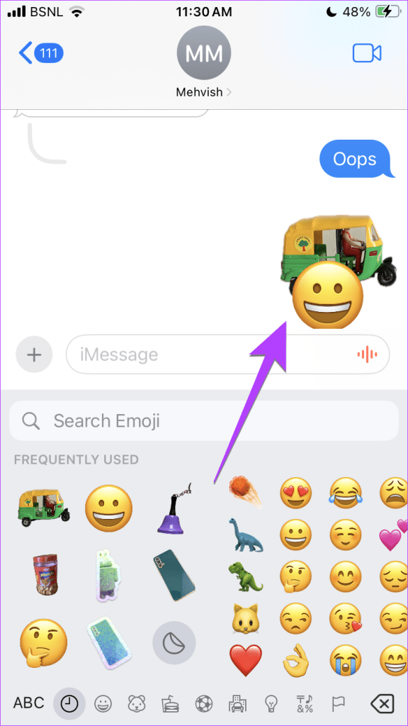 iOS 17 react message sticker