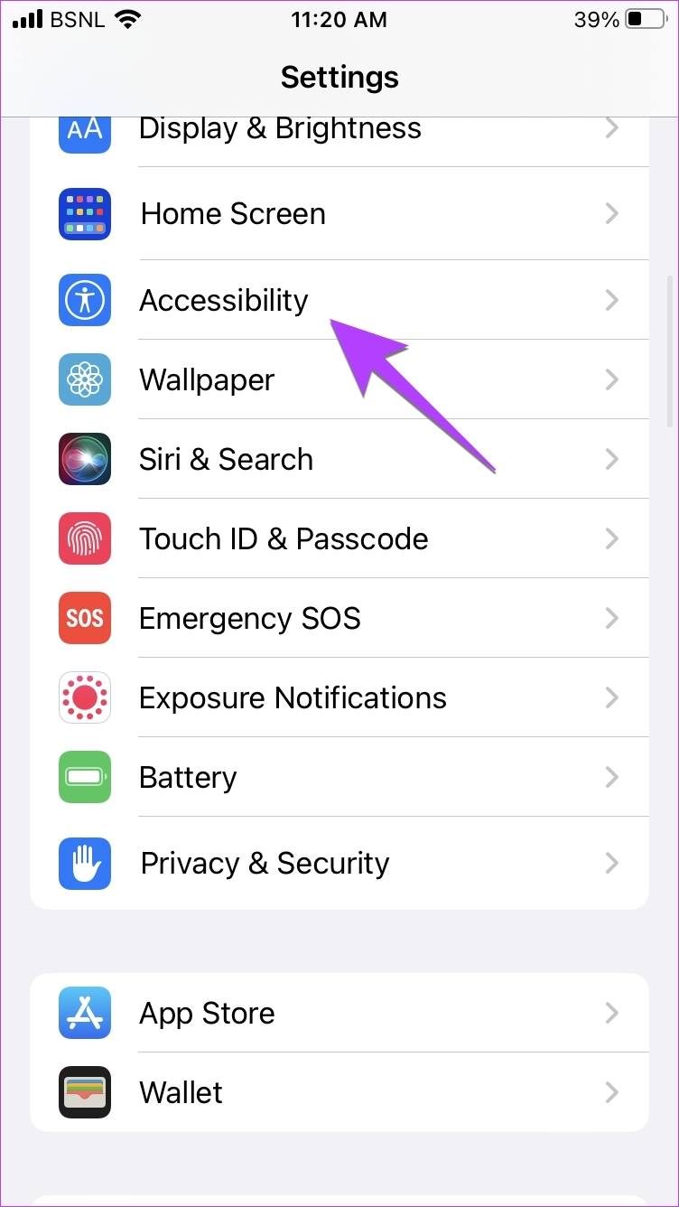 iPhone Accessibililty Setting