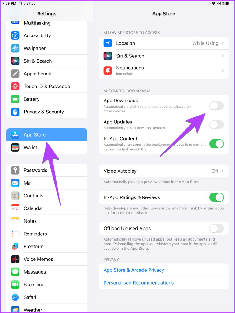 iPhone App Store Downloads Off