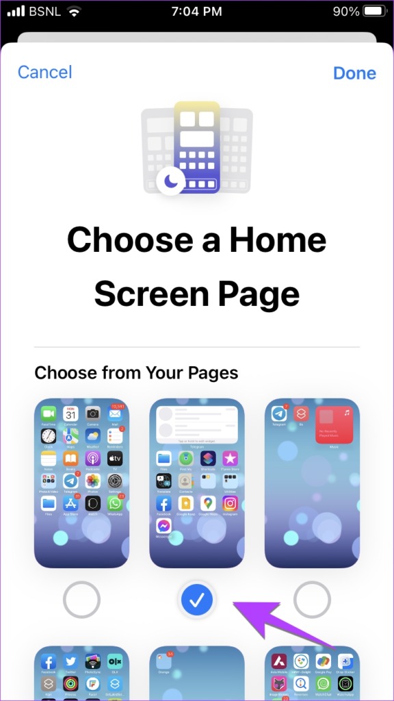 iPhone Focus Profiles Home Screen unlink