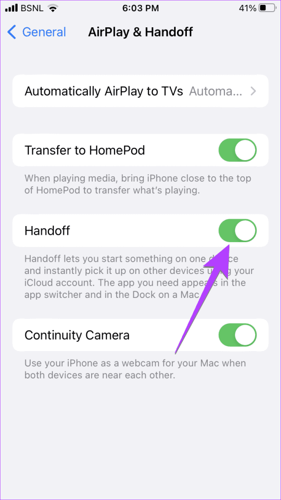 iPhone Handoff Disable